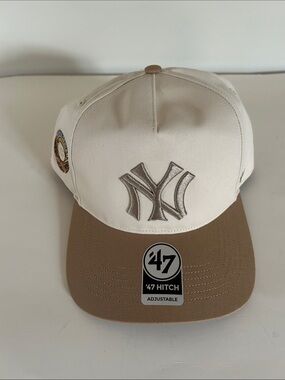 47 New York Yankees Two-Tone Adjustable Hat - Cream & Brown